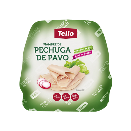Fiambre de Pechuga de Pavo Reducida en Sal Tello